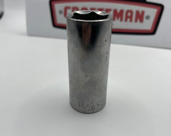 Craftsman 13/16 Deep Well Socket 3/8 Drive 6 Point Made in USA G Series 43338