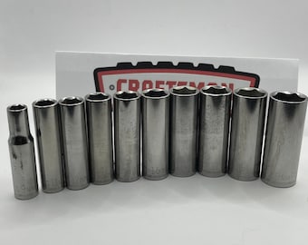 Craftsman G Series Metric Deep Socket Set 3/8 Drive 6-Point 9-19mm Made in USA