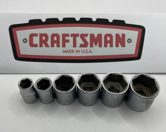 Craftsman 6pc 3/8 Drive SAE 6-Point Shallow Socket Set -V- Series Made in USA