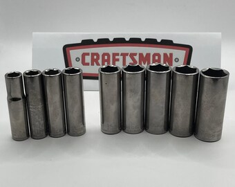 Craftsman 9pc Metric Deep Socket Set 3/8 Drive 6 Point 10-19mm Made in USA 44426