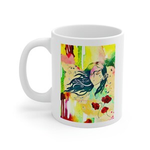 Wisdom Of Grace Empowerment Mug Woman Life Freedom Zan Zendegi Azadi Mahsa Amini Iran Feminist Movement Art Graphic Ceramic Mug 11oz image 3