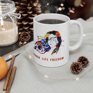 Liberty Grace women Empowerment Mug Woman Life Freedom Zan Zendegi Azadi Mahsa Amini Iran Feminist Movement Art Graphic Ceramic Mug 11oz