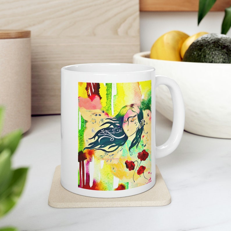 Wisdom Of Grace Empowerment Mug Woman Life Freedom Zan Zendegi Azadi Mahsa Amini Iran Feminist Movement Art Graphic Ceramic Mug 11oz image 7