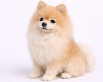 Pomerania de fieltro con aguja – Escultura de lana de 7,6 cm – Regalo para amantes de los perros