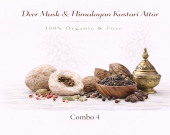 Deer Musk & Himalayan Kasturi Attar Set | Alcohol-Free Perfume Oils