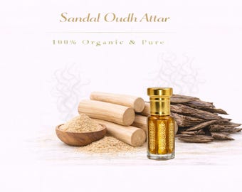 Sandal Oudh Attar Oil - Vegan Alcohol-Free Exquisite Fragrance for Valentines Anniversary and Religious Practices
