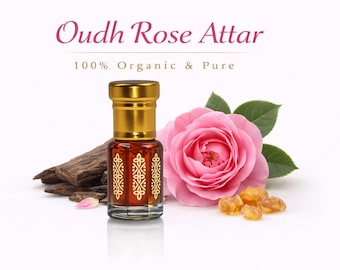 Oudh Rose Attar Oil: Taif & Damascena Rose, Agarwood, Saffron
