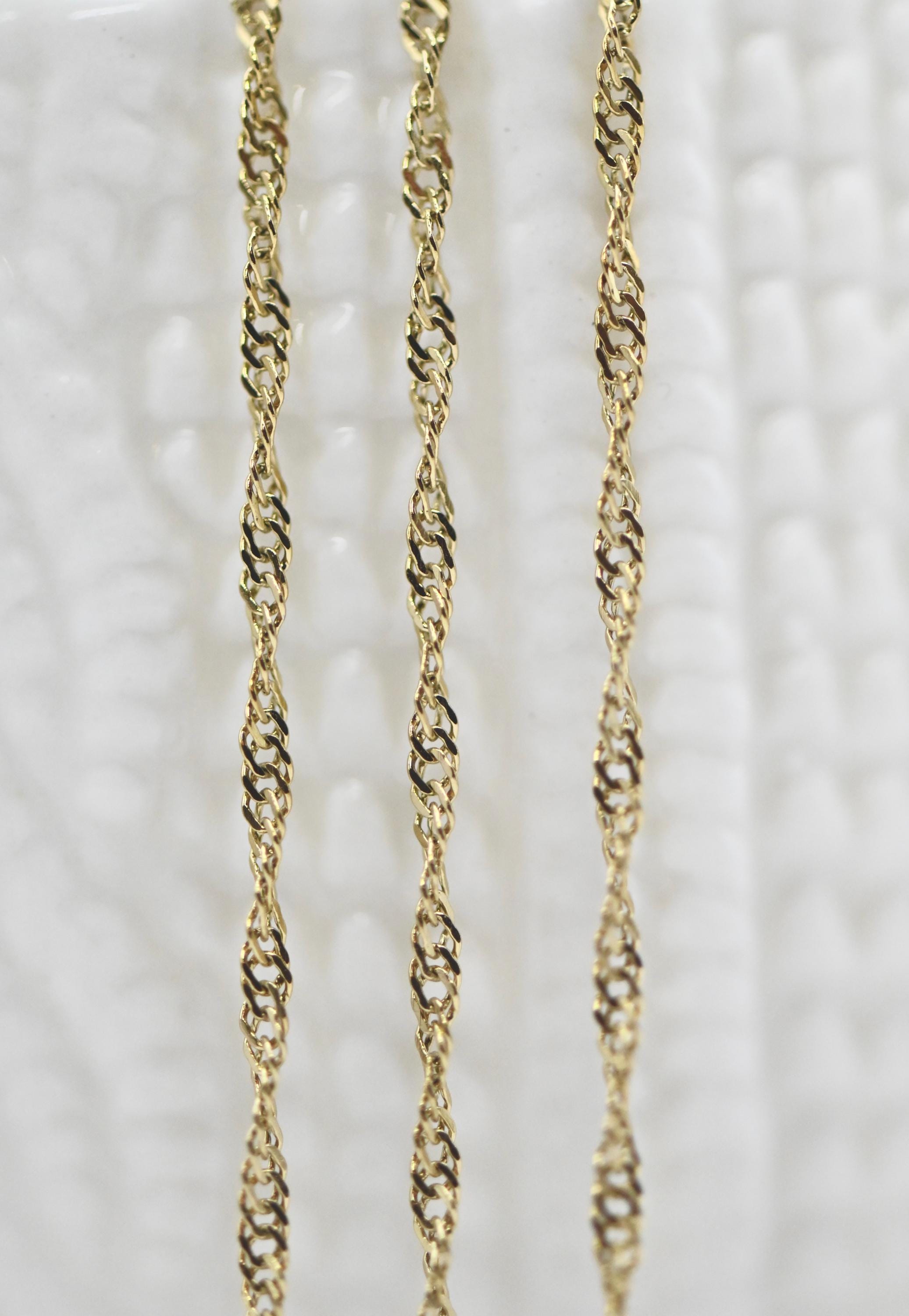 14K PVD Gold Stainless Steel Chain by the Foot: Curb, Paperclip ...