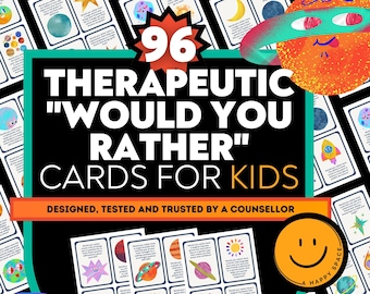 Therapeutic Would You Rather Questions for Kids, Play Therapy, Coping Skill Cards, Therapeutic Conversation Cards, Gentle Parenting, IFS, EQ
