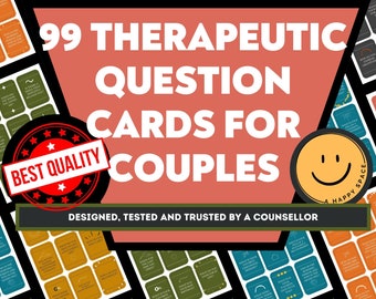 Self-Help Therapeutic Question Cards for Couples Relationship Counseling Therapy Trust Gottman Love Languages Communication Conflict Skills