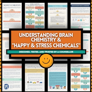 Psychiatrische medicatie Neurotransmitter Spiekbriefje Geestelijke gezondheid Psycho-educatie Happy Chemicals Hersenchemie Angst Depressie ASS CFT