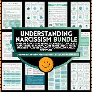 Narzissmus Begriffe Typen Techniken Spickzettel Grandiose Journal Karten Bündel Narzisstischer Missbrauch Genesung Gaslighting C-PTSD NPD Liebesbombe