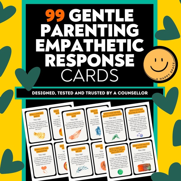 Gentle Parenting Resource Attachment Workbook Positive Discipline Worksheet SEL Flashcards Authoritative Empathetic Emotion Coaching Sheets