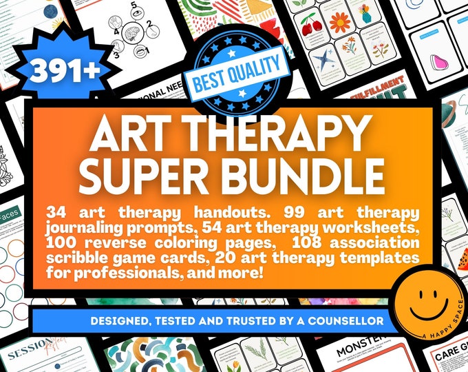 Art Therapy Cheat Sheet Printable Counseling Guide for Therapists ...