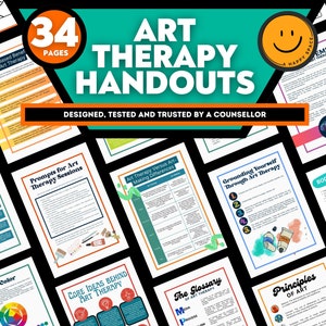 Art Therapy Cheat Sheets Tools Resources Handout Therapeutic Healing Creative Intervention Expressive Arts Counselor Strength-Based Therapy