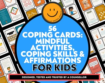 Mindful Activities Affirmations Coping Cards for Kids Emotional Intelligence Regulation IFS Panic Anger Management Anxiety ASD Play Therapy