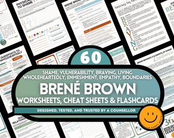 Brené Brown Shame Resilience Theory BRAVING Vulnerability Living Wholeheartedly Empathy Boundaries Authenticity Resentment Worksheets Cards