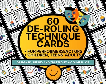 De-Roling Coping Technique Cards for Children, Teens & Adults Drama Therapy De-Role Dissociation Trauma PTSD Character Shedding Narrative EQ