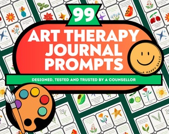 Art Therapy Journal Prompt Cards Tools Resource Therapeutic Healing Creative Interventions Expressive Arts Counselor Strength-based Therapy