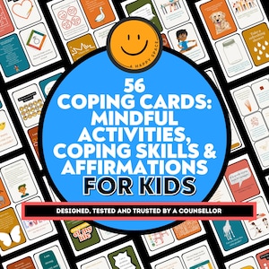 Attività consapevoli Affermazioni Carte di coping per bambini Intelligenza emotiva Regolazione IFS Panico Gestione della rabbia Ansia ASD Gioco Terapia