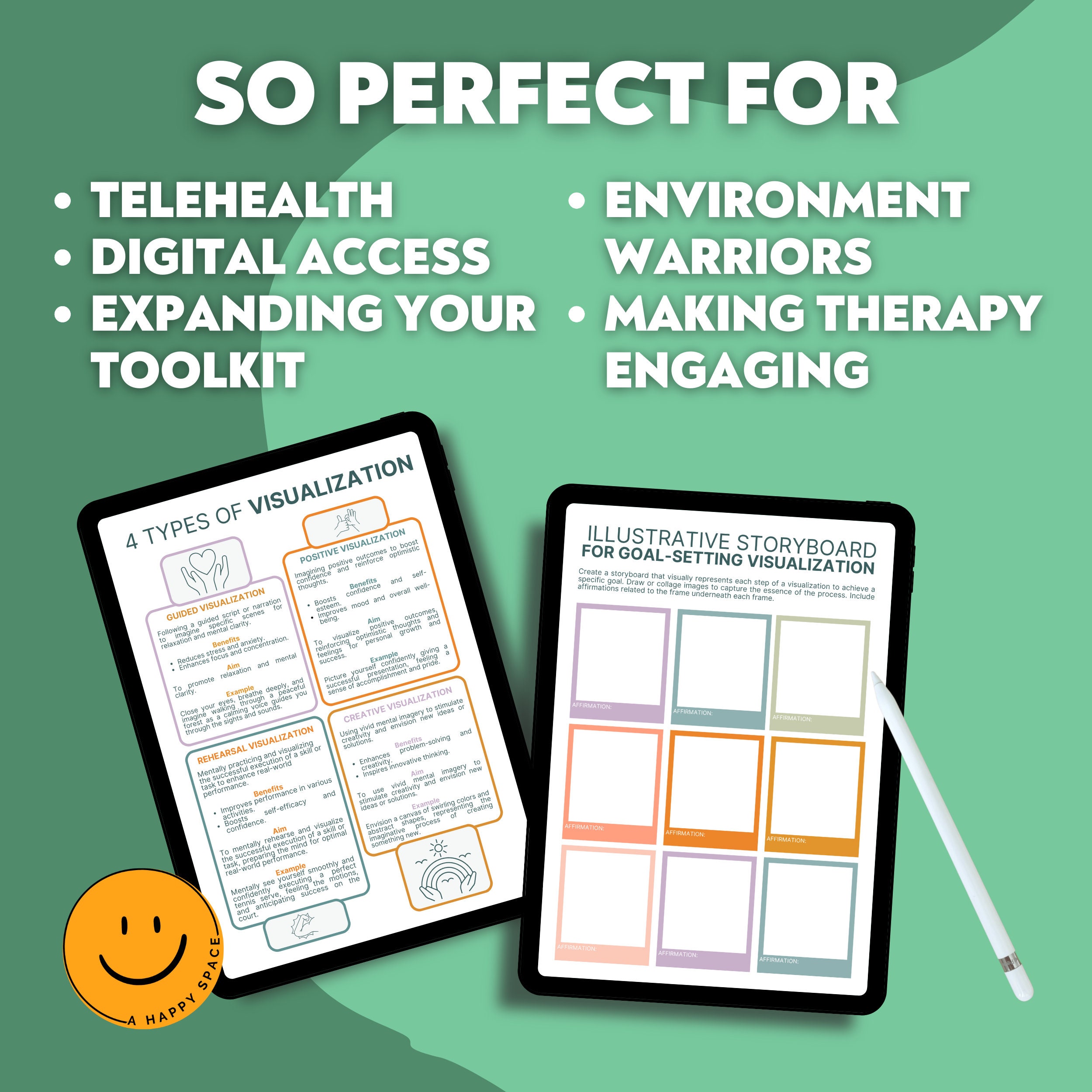 Visualization Tools for Therapists Worksheet Cards Guided Mental ...