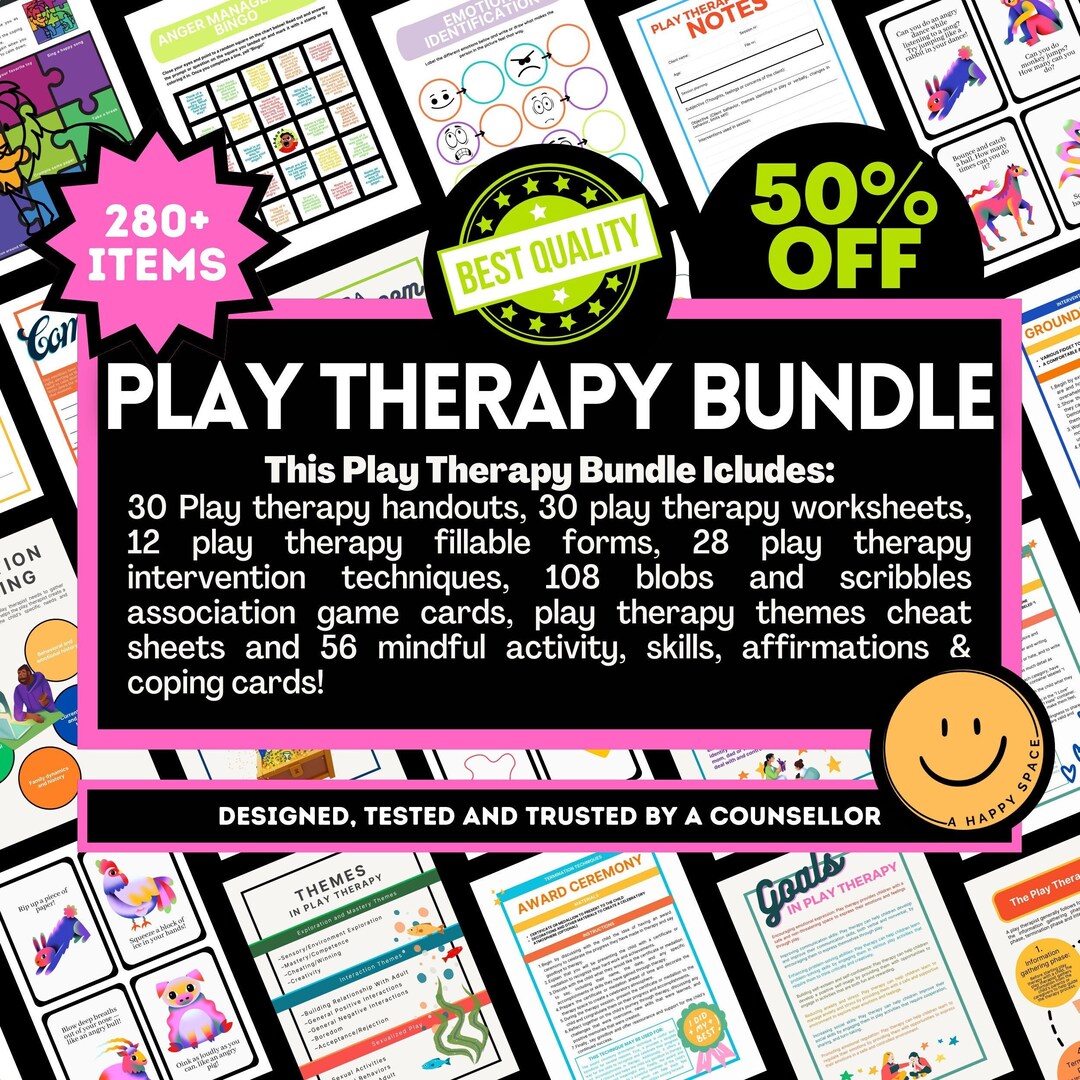 Play Therapy Resource Bundle for Therapists Child School Etsy