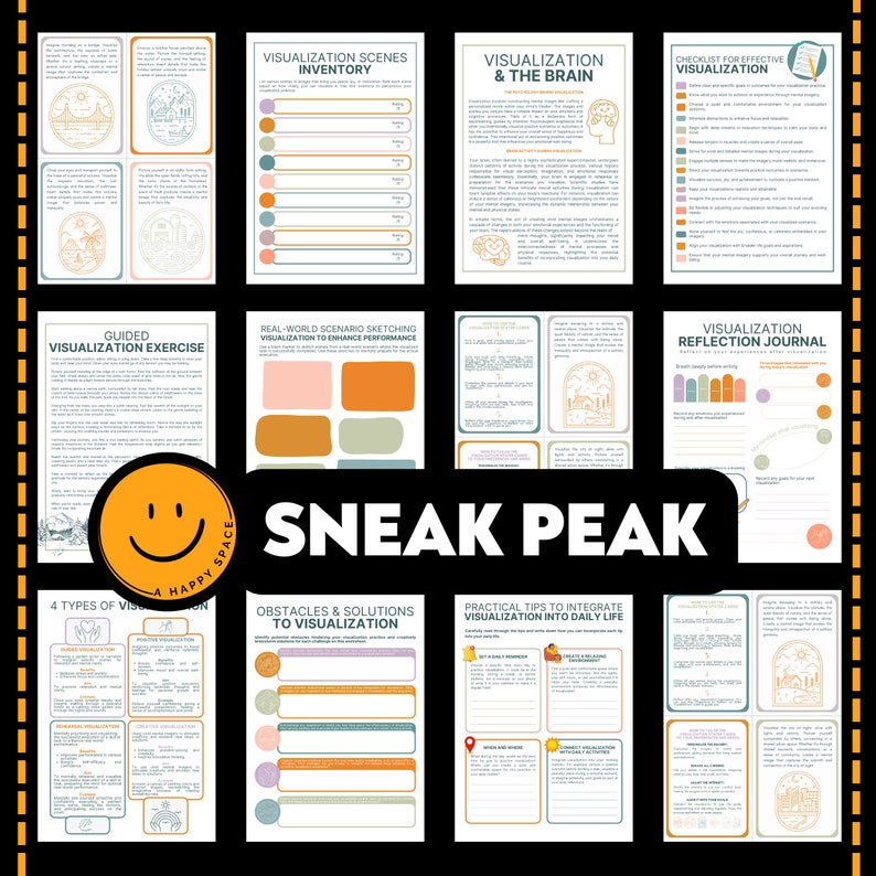 Visualization Tools for Therapists Worksheet Cards Guided Mental Imagery Journal Mindfulness Creative Exercises Goal-Oriented EQ Manifesting image 4