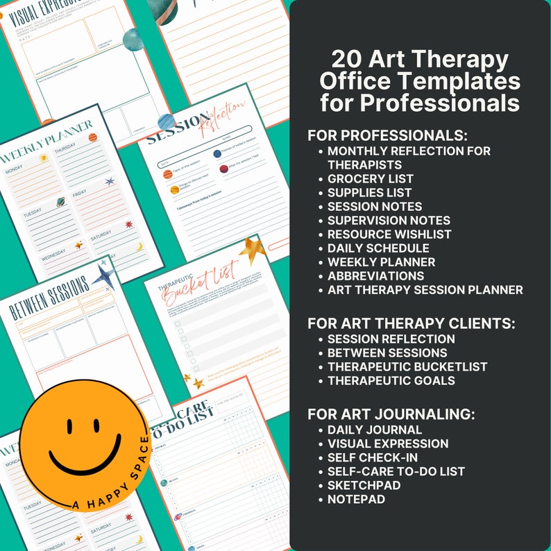 Art Therapy Therapist Office Tools Templates Forms Resources Intake ...