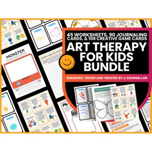 Kunstzinnige therapie Werkbladen Hulpmiddelen voor kinderen Hulpmiddel Therapeutisch spel Creatieve interventies Expressieve kunst Counseling Kinderen School Spelkaarten SEL