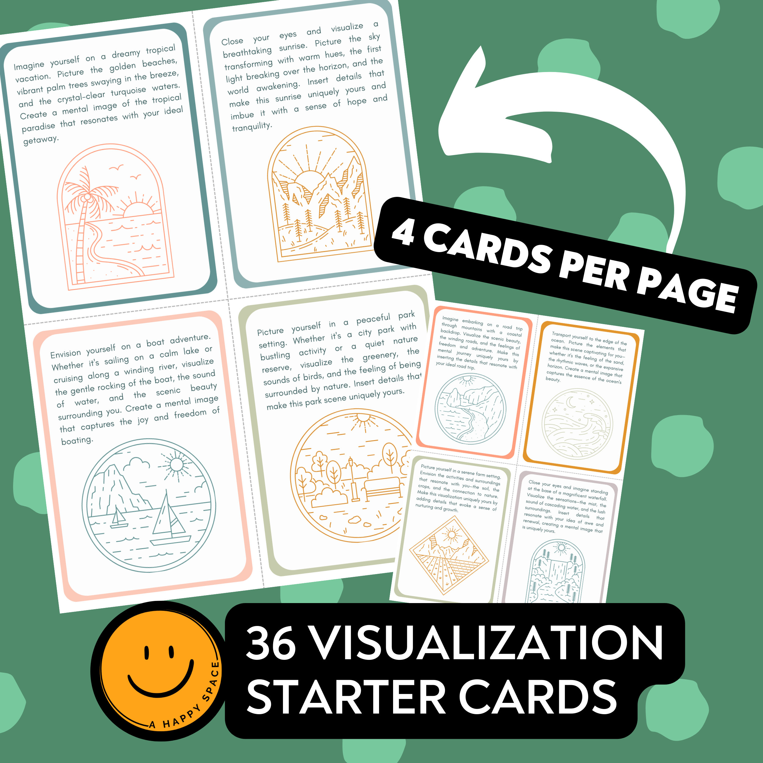 Visualization Tools for Therapists Worksheet Cards Guided Mental ...