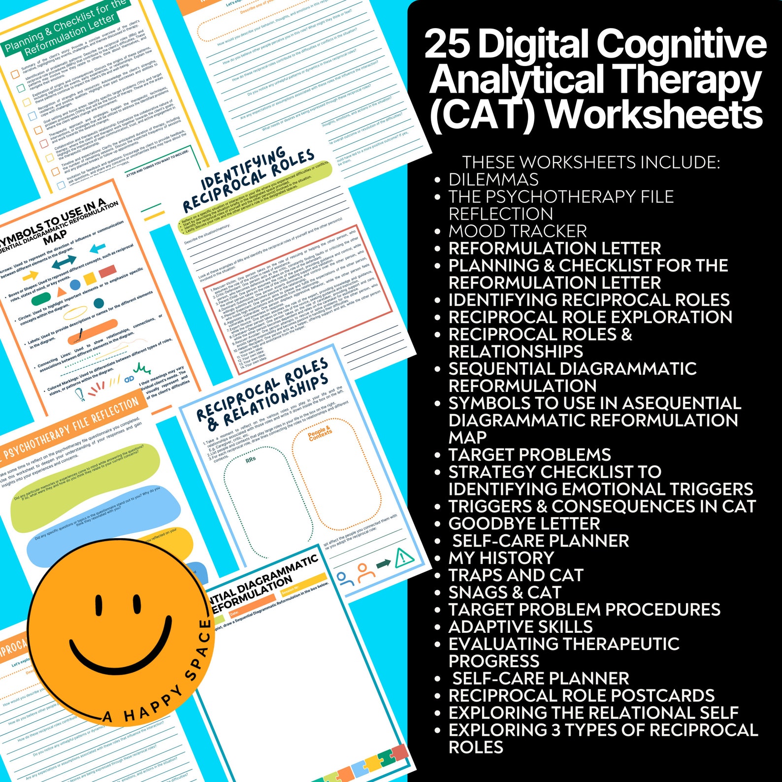 Cognitive Analytic Therapy CAT Worksheets Brief Therapy Attachment ...