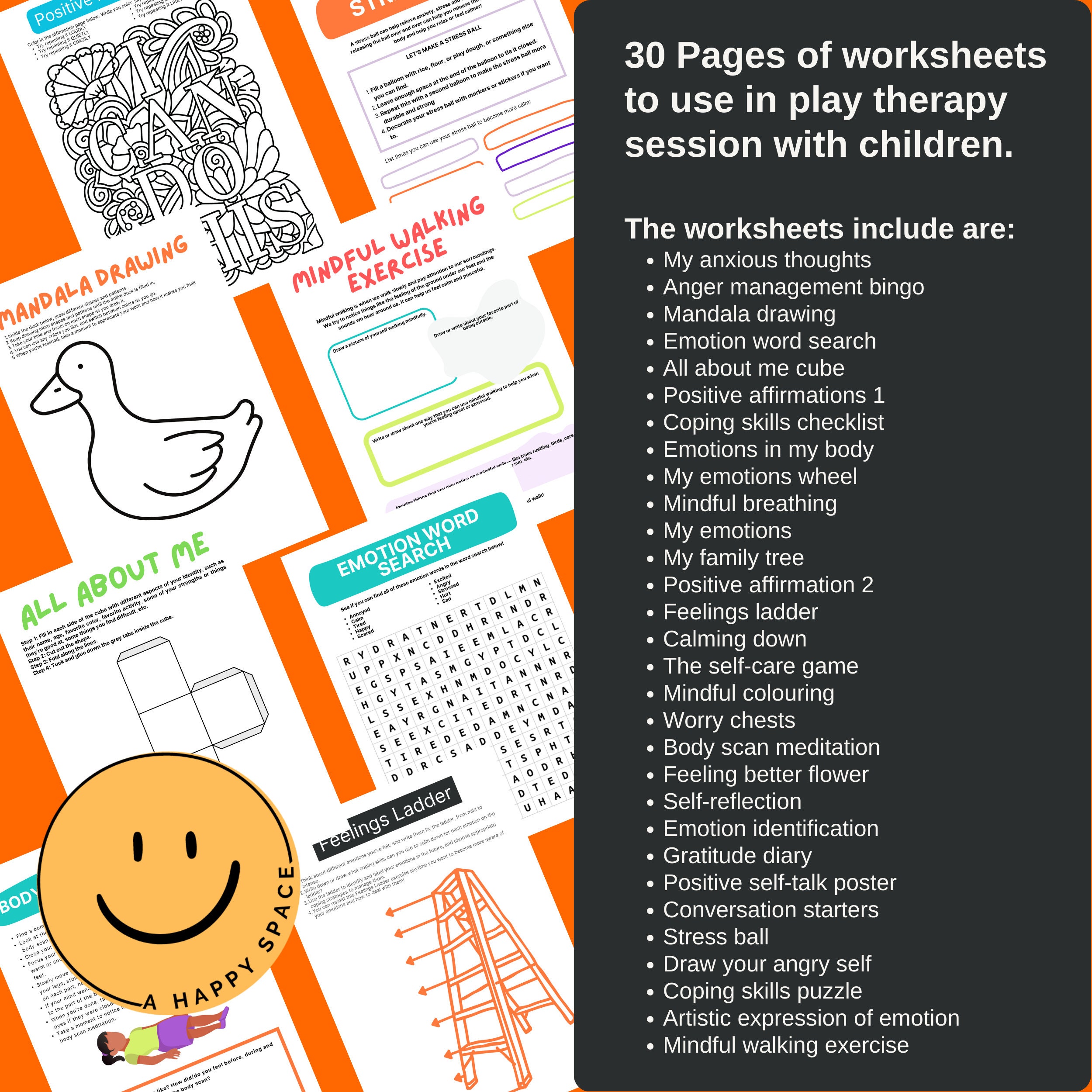 Play Therapy Worksheets for Therapists Child School Counselor - Etsy