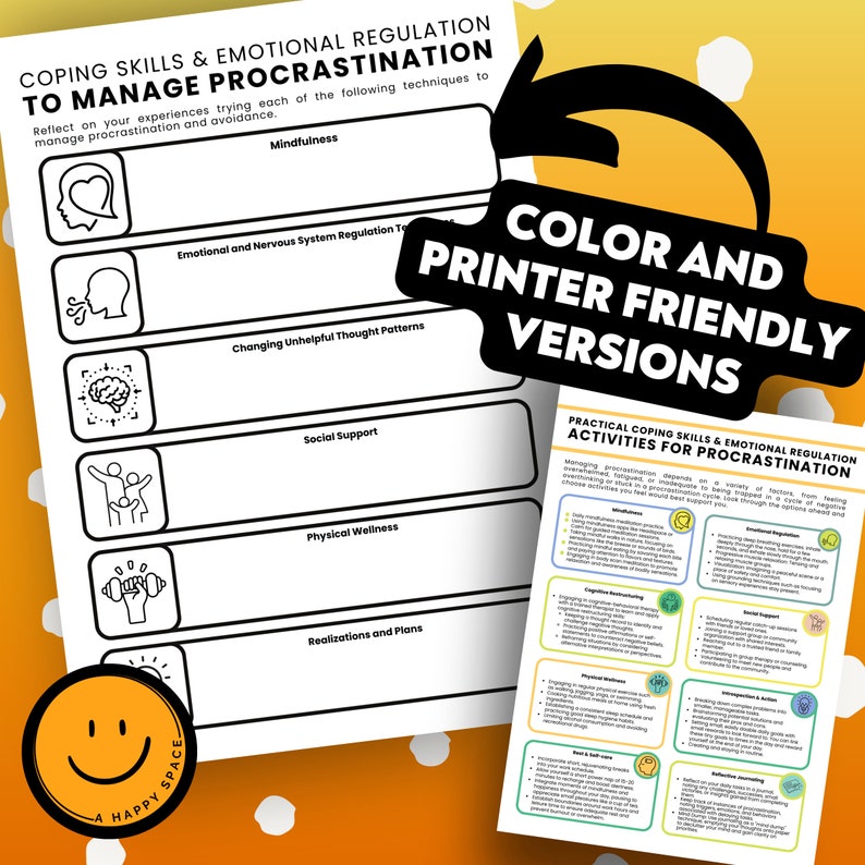 Understanding Procrastination Worksheets Task Avoidance Managing Time ...