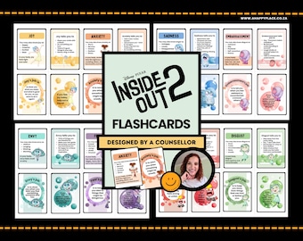 Inside Out 2 Coping Skills Flashcards PDF, Printable Therapy Cards for Kids, SEL Activities, Emotional Regulation, School & Self-Awareness