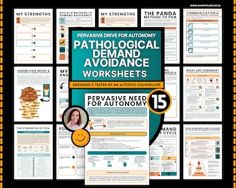 Pathological Demand Avoidance Worksheets PDA Pervasive Drive for Autonomy Autism ASC ADHD Signs Avoidance Meltdown Neurodiversity-Affirming