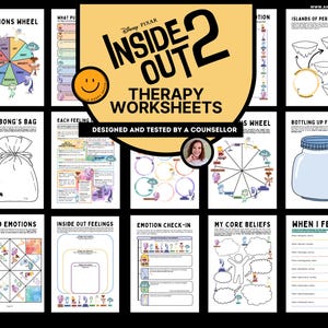 Inside Out 2 Emotional Regulation Worksheet School Counseling Social Emotional Learning SEL Kids Play Therapy Worksheets Coping Skills DBT