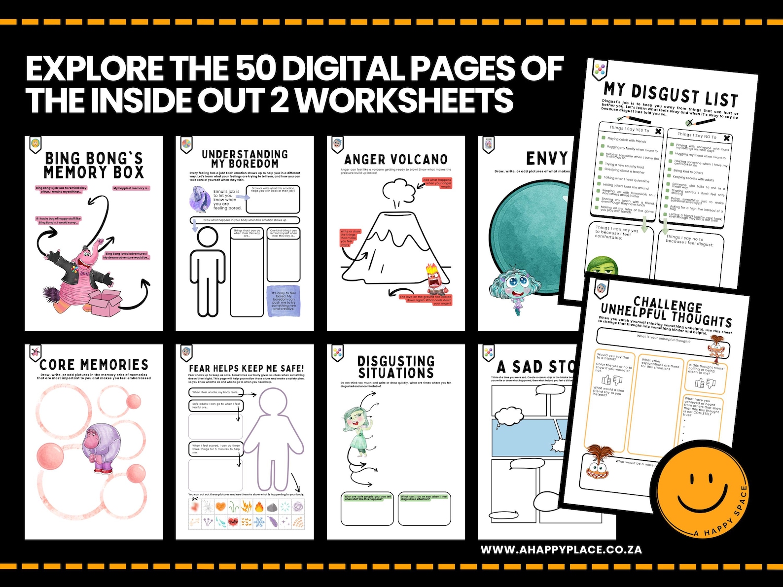 Inside Out 2 Worksheets PDF, Emotional Regulation Printable SEL and ...