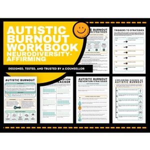 Autism Actually Autistic Burnout Workbook Neurodiversity-Affirming Therapy Counseling Neurodivergent Worksheets Meltdown Depression Coping
