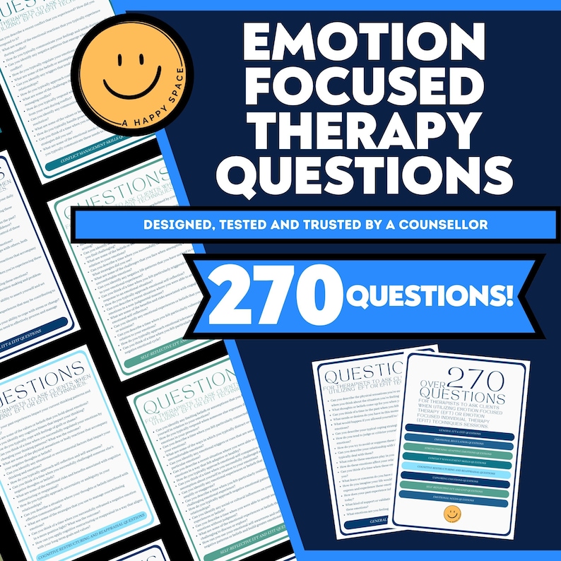 Emotion Focused Therapy EFT Therapeutic Questions Cheat Sheet EFIT
