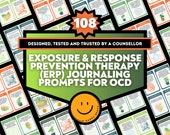 Exposure and Response Prevention Therapy Journal Prompts Teens Adults Obsessive Compulsive Disorder OCD Resource Worksheets Avoidance Phobia