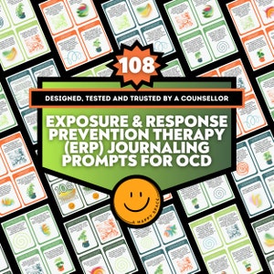 Exposure and Response Prevention Therapy Journal Prompts Teens Adults Obsessive Compulsive Disorder OCD Resource Worksheets Avoidance Phobia