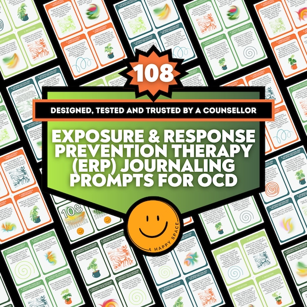 Exposure and Response Prevention Therapy Journal Prompts Teens Adults Obsessive Compulsive Disorder OCD Resource Worksheets Avoidance Phobia