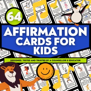 Tarjetas de afirmación para niños, Consejero escolar, Tarjetas didácticas de autoestima, Recursos de mentalidad de crecimiento, Pensamientos positivos, DBT para niños, IFS, CBT