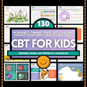 Cognitive Behavioral Therapy CBT Workbook Children Negative Thought Challenging Worksheet Kids Restructuring Core Beliefs Brain Bullies ANTs