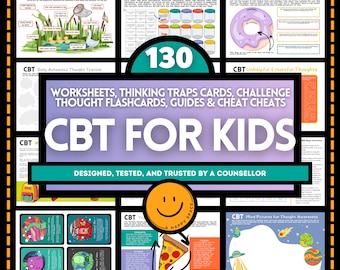 Cognitive Behavioral Therapy CBT Workbook Children Negative Thought Challenging Worksheet Kids Restructuring Core Beliefs Brain Bullies ANTs