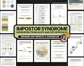 Impostor Syndrome Workbook, CBT, IFS, Self-Worth, Self-Esteem, Confidence, Inner Critic, Self-Sabotage, and Identity