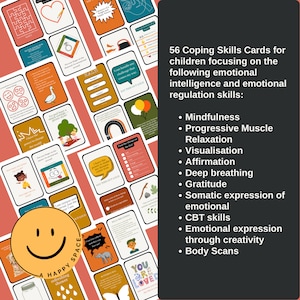 Mindful Activities Affirmations Coping Cards for Kids Emotional ...