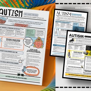 Autism Informational Notes Autism Info Sheets Kids Teens Adults Psychoeducation Worksheets ...