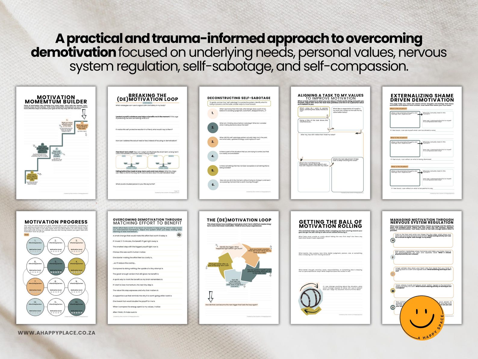 Motivation Worksheets.pdf Printable Motivation Worksheets, PDF Therapy Tool for Self-compassion ...