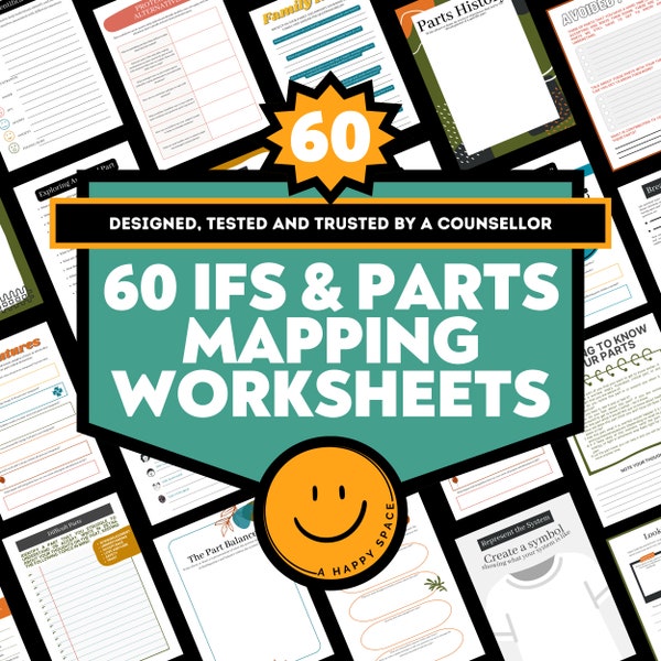 Internal Family Systems IFS Parts Work Worksheets for Therapists Info Workbook Trauma Anxiety Perfectionism Borderline Personality Office EQ